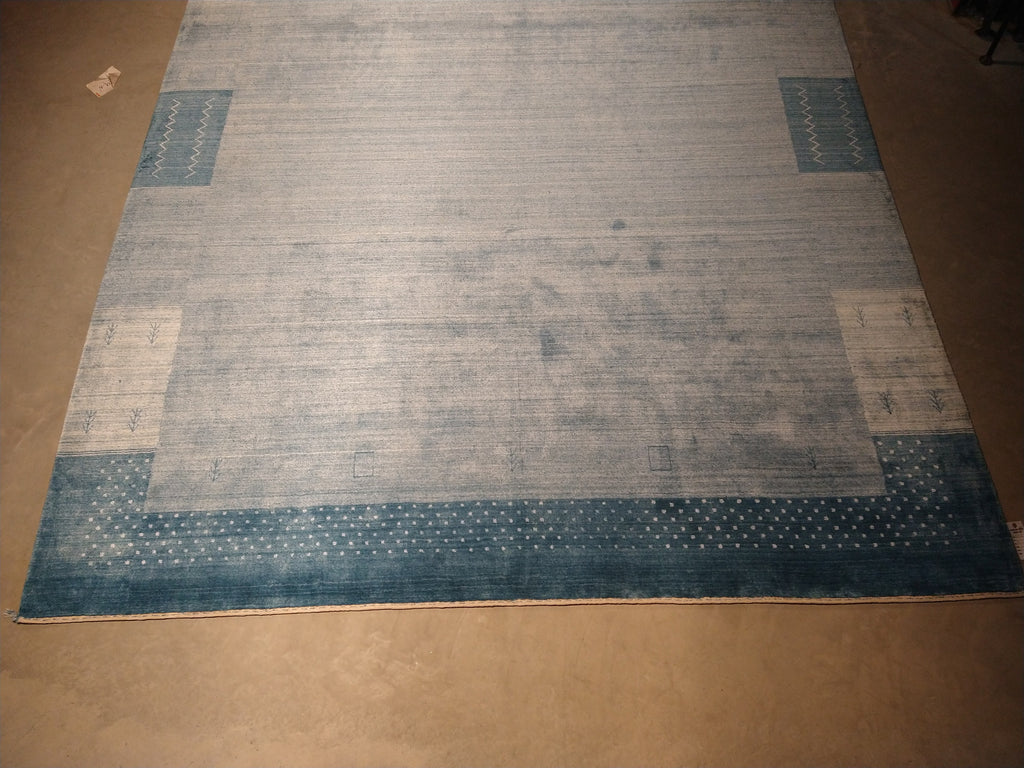 9 x 12 Gray Green Contemporary Gabbeh Handmade Rug #5414