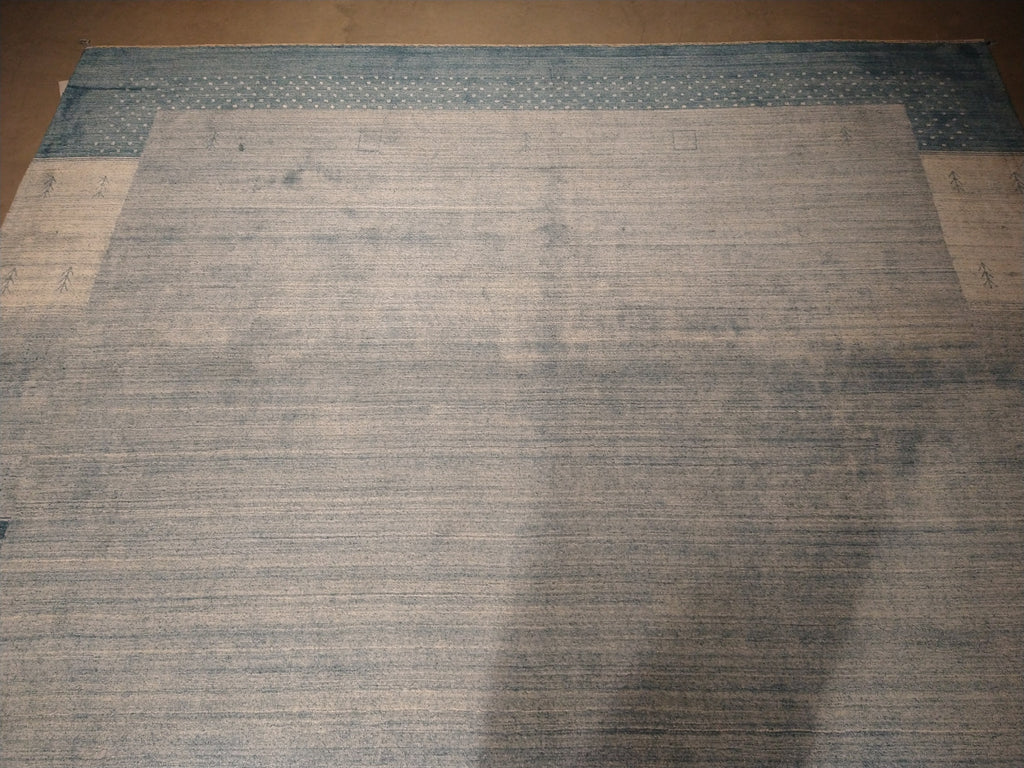 9 x 12 Gray Green Contemporary Gabbeh Handmade Rug #5414