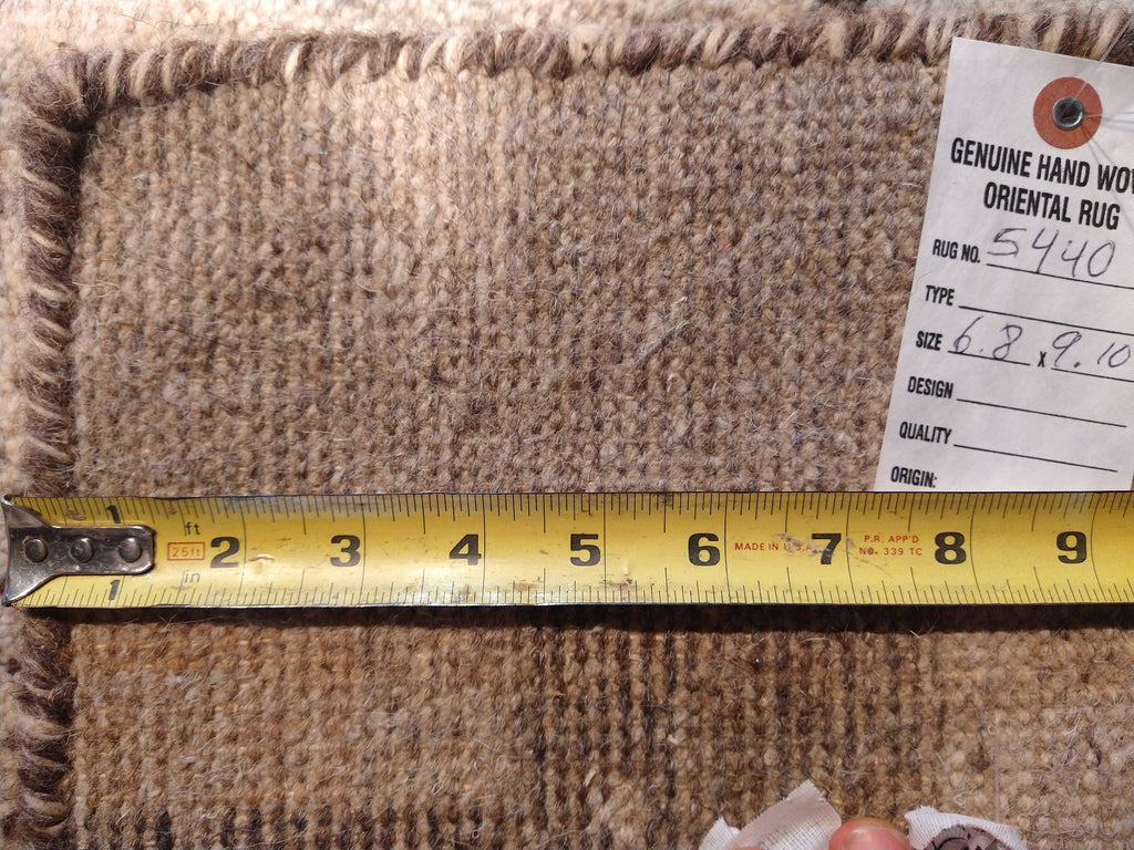 7 x 10 Gabbeh Wool Rug Brown Beige #5440