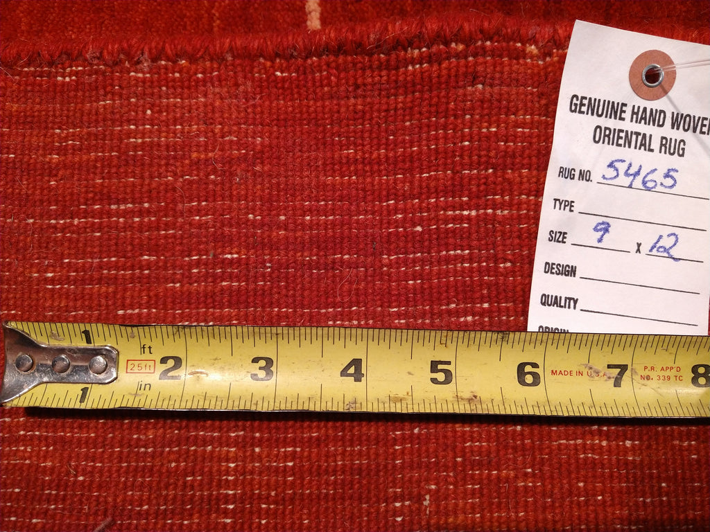 9 x 12 GORGOUS RED GABBEH LORI RUG MODERN FINE WOOL HANDMADE CARPET#5465