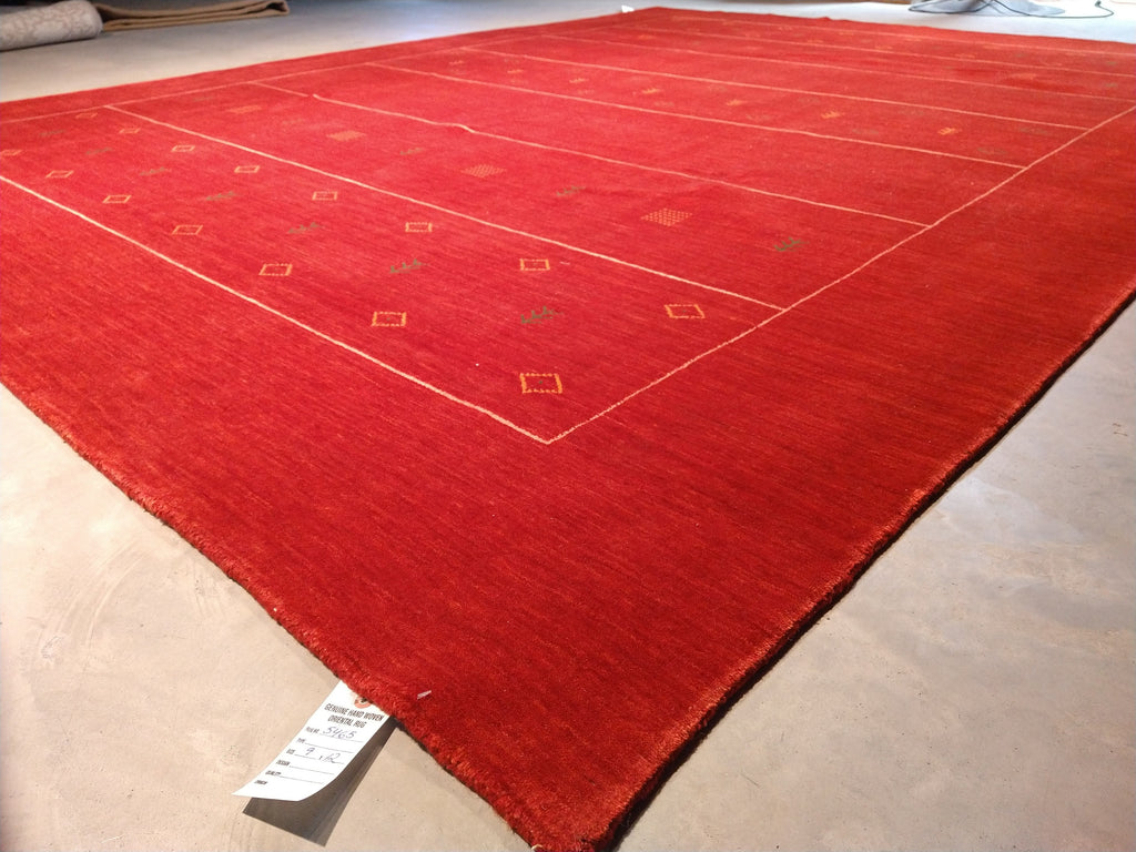 9 x 12 GORGOUS RED GABBEH LORI RUG MODERN FINE WOOL HANDMADE CARPET#5465