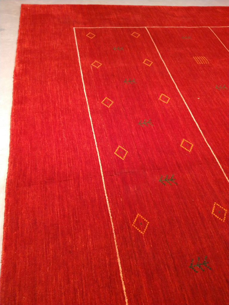 9 x 12 GORGOUS RED GABBEH LORI RUG MODERN FINE WOOL HANDMADE CARPET#5465