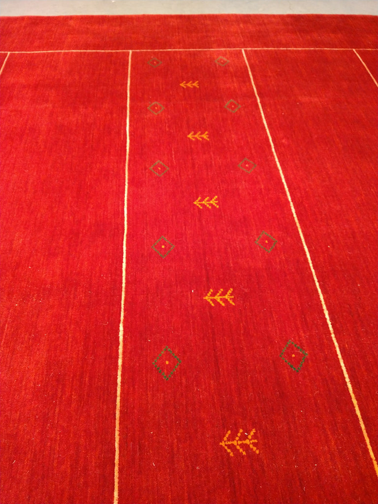 9 x 12 GORGOUS RED GABBEH LORI RUG MODERN FINE WOOL HANDMADE CARPET#5465