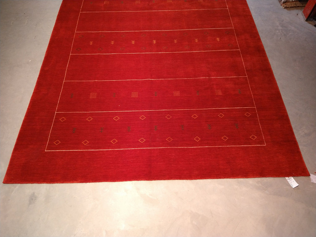 9 x 12 GORGOUS RED GABBEH LORI RUG MODERN FINE WOOL HANDMADE CARPET#5465