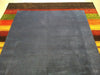 Load image into Gallery viewer, 8' x 10' QUALITY GABBEH RUG HANDMADE INDIA Contemporary  BLUE RAINBOW  #5468