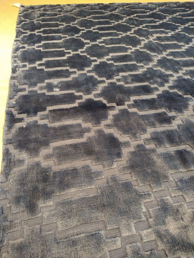 8 x 10 BLUE Bamboo Silk MODERN RUG #5481