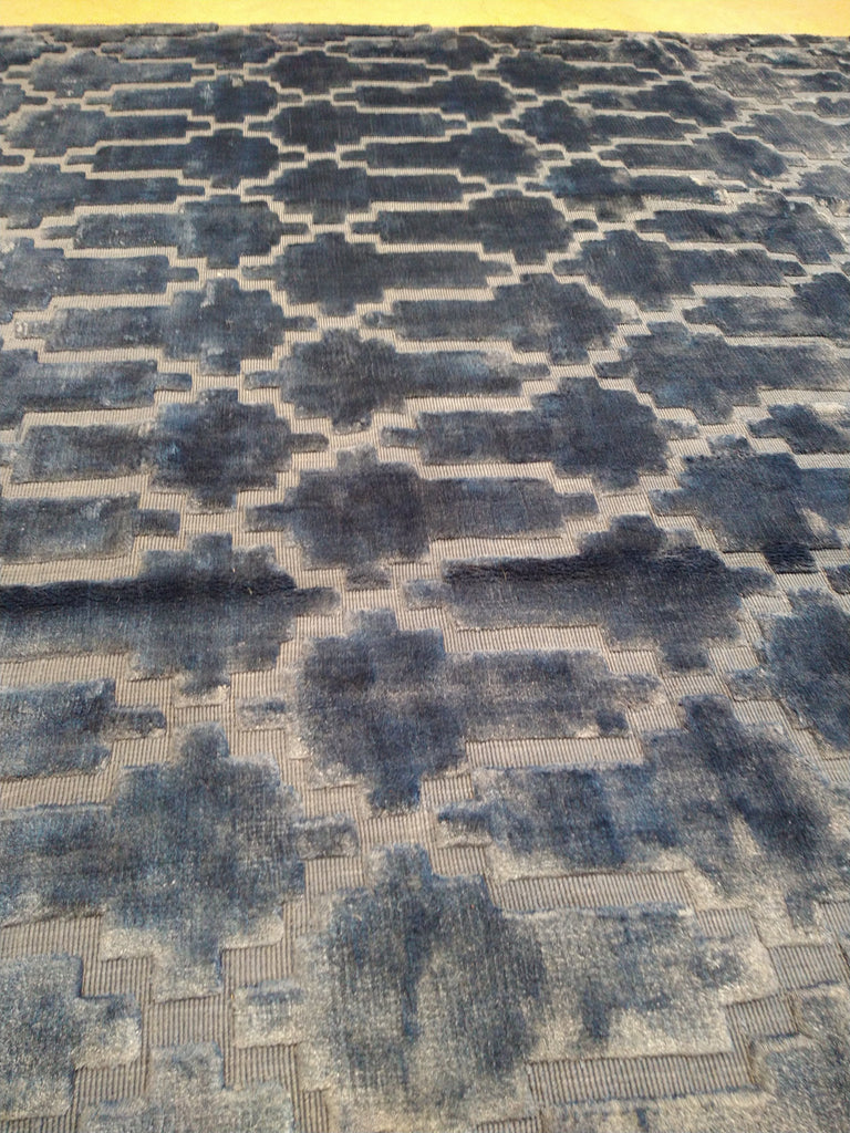 8 x 10 BLUE Bamboo Silk MODERN RUG #5481