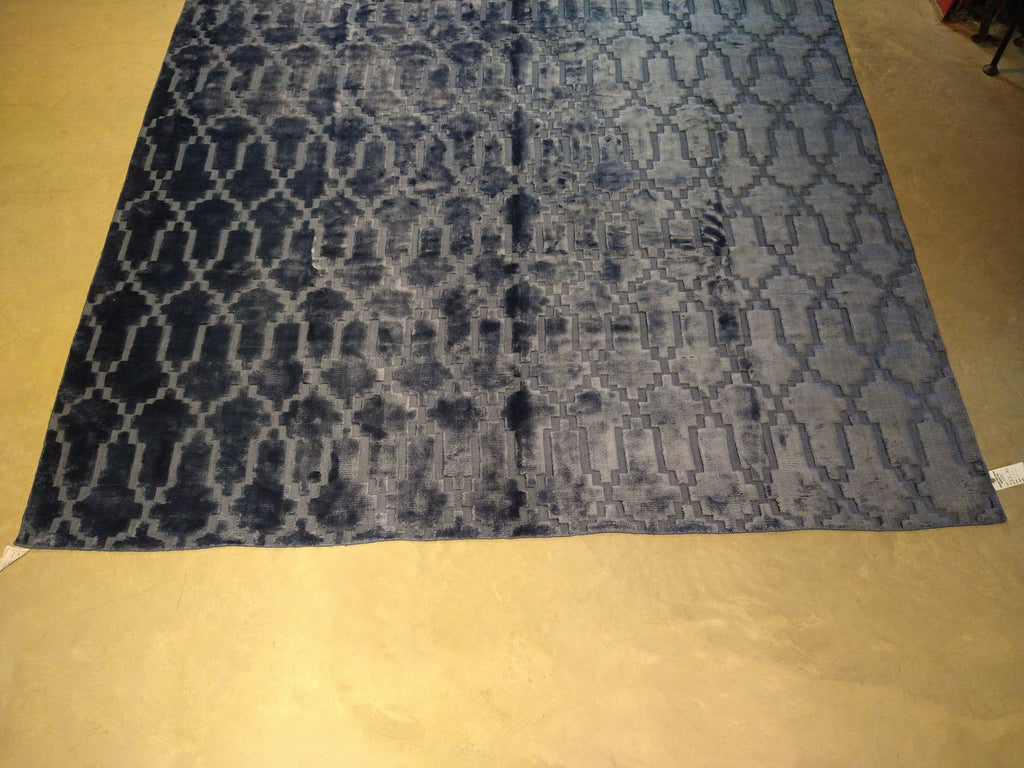 8 x 10 BLUE Bamboo Silk MODERN RUG #5481