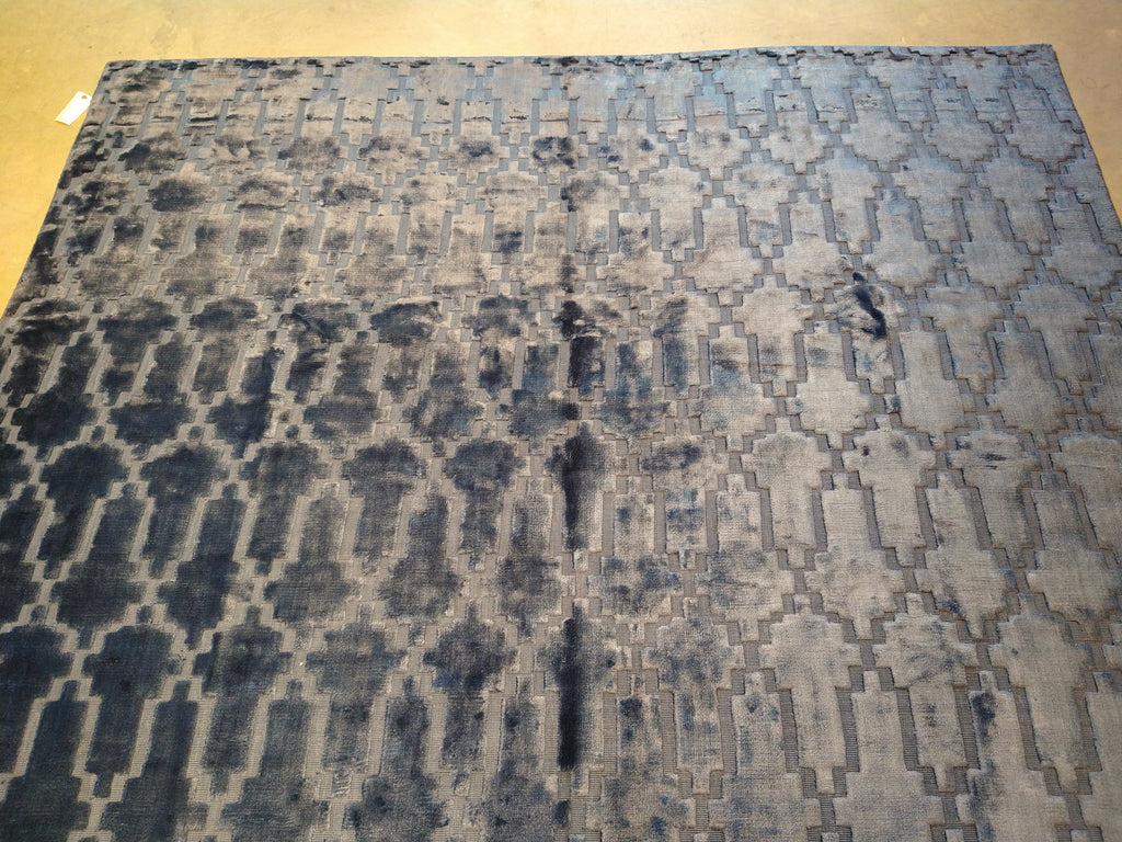 8 x 10 BLUE Bamboo Silk MODERN RUG #5481