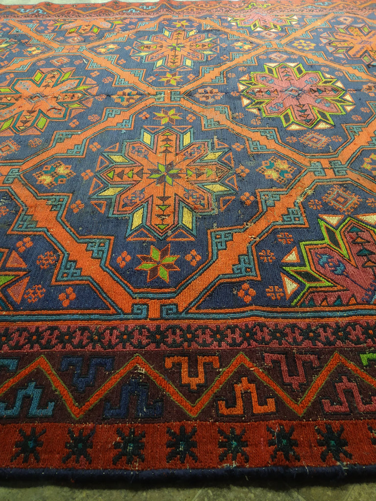 7.2 x 11.8 ANTIQUE Russian Sumak Flat Weave Rug #F-5510