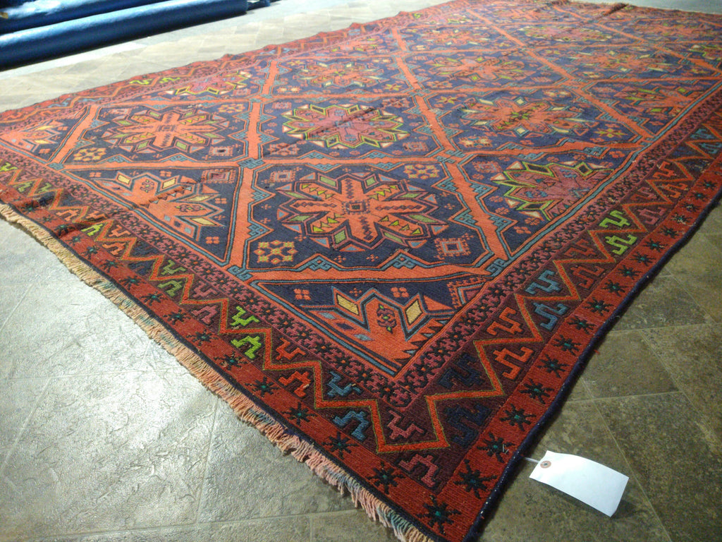 7.2 x 11.8 ANTIQUE Russian Sumak Flat Weave Rug #F-5510