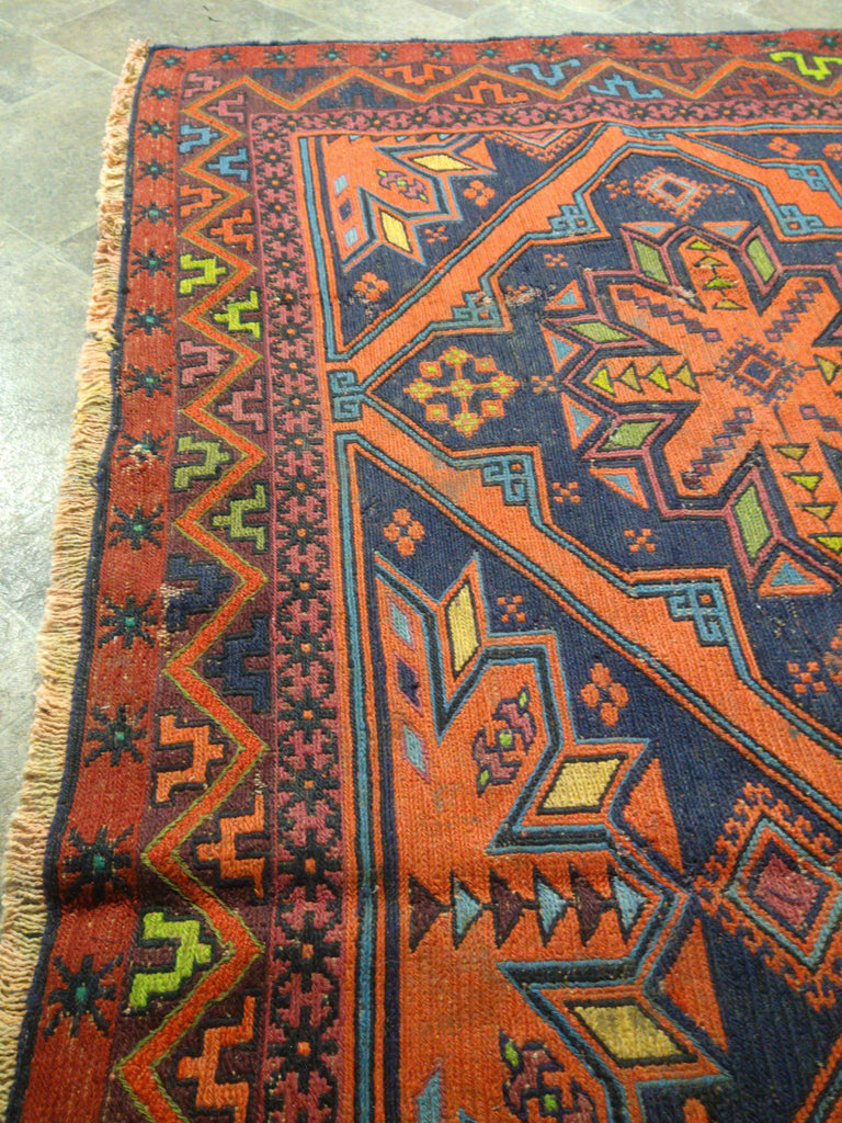 7.2 x 11.8 ANTIQUE Russian Sumak Flat Weave Rug #F-5510