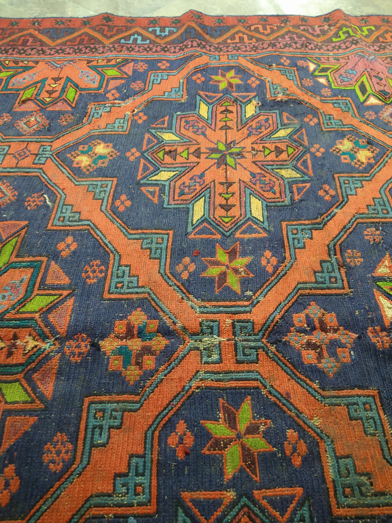 7.2 x 11.8 ANTIQUE Russian Sumak Flat Weave Rug #F-5510