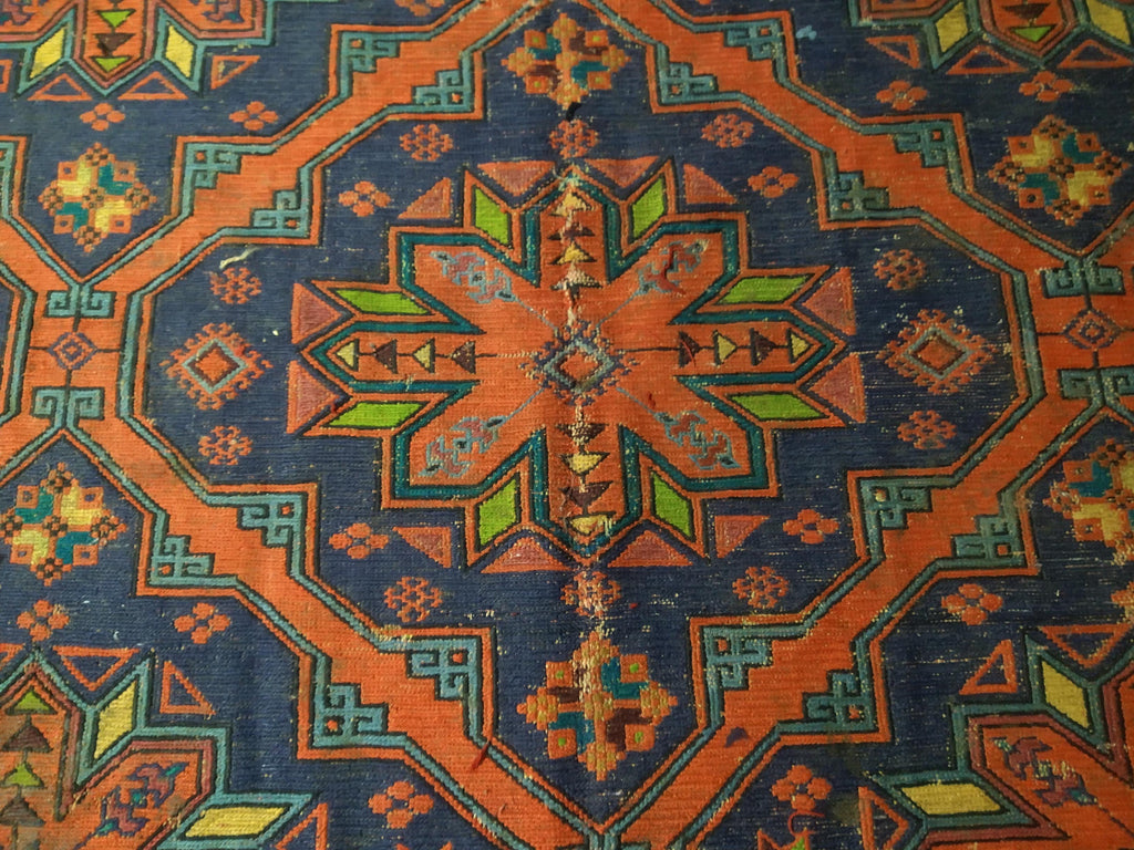 7.2 x 11.8 ANTIQUE Russian Sumak Flat Weave Rug #F-5510