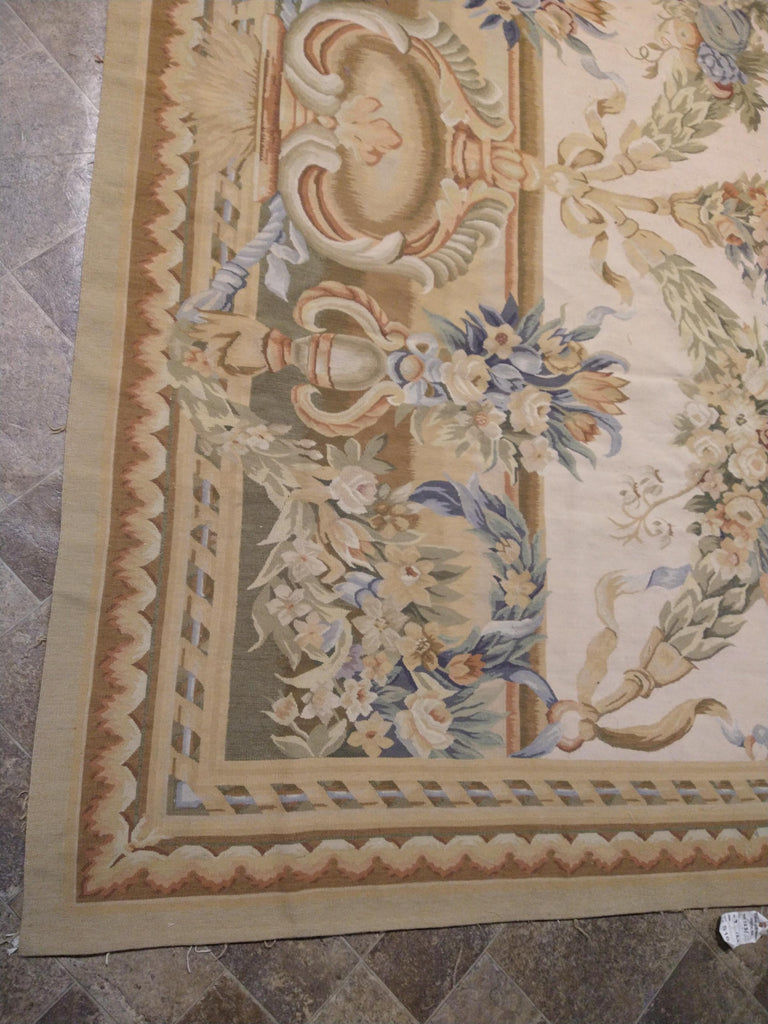 9' x 12' French Aubusson Flat Weave Rug AMAZING PATTERN   #S10-1251