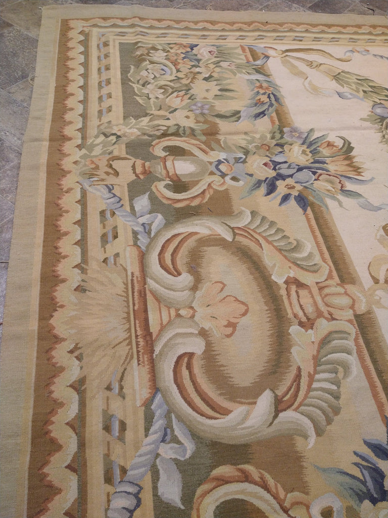 9' x 12' French Aubusson Flat Weave Rug AMAZING PATTERN   #S10-1251