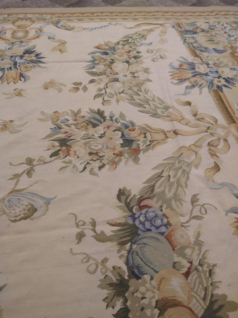 9' x 12' French Aubusson Flat Weave Rug AMAZING PATTERN   #S10-1251