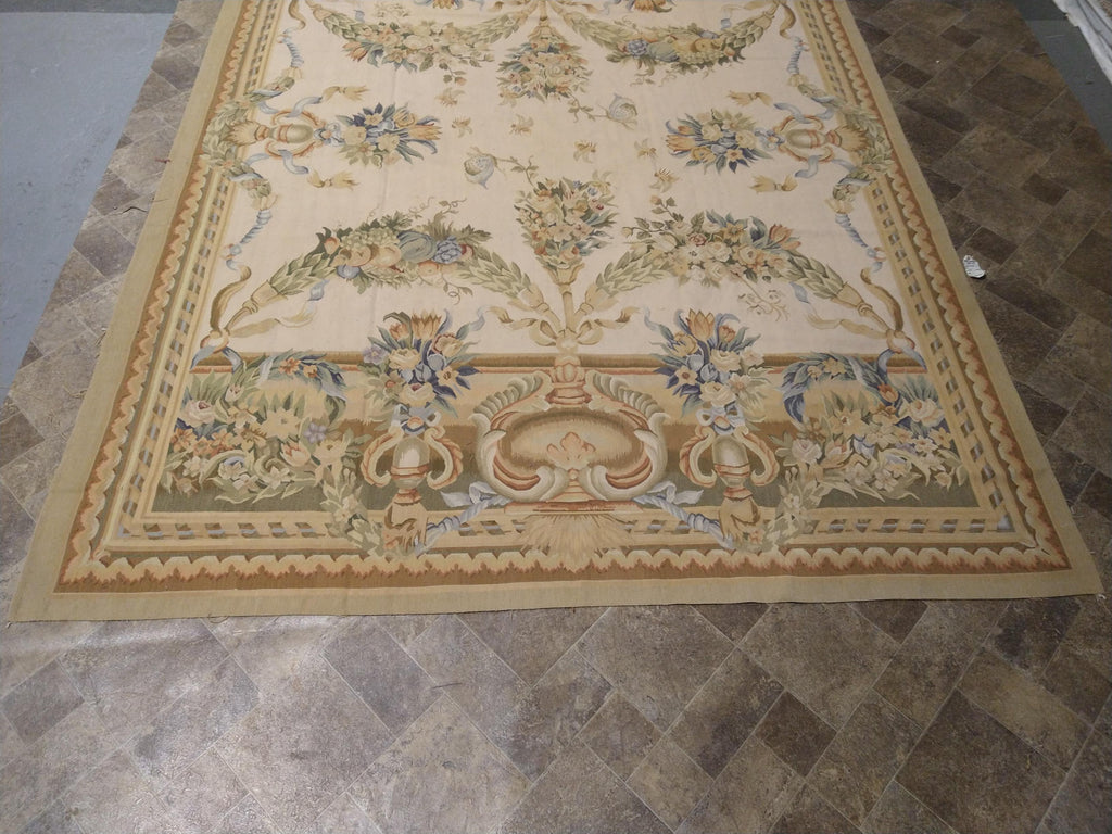 9' x 12' French Aubusson Flat Weave Rug AMAZING PATTERN   #S10-1251