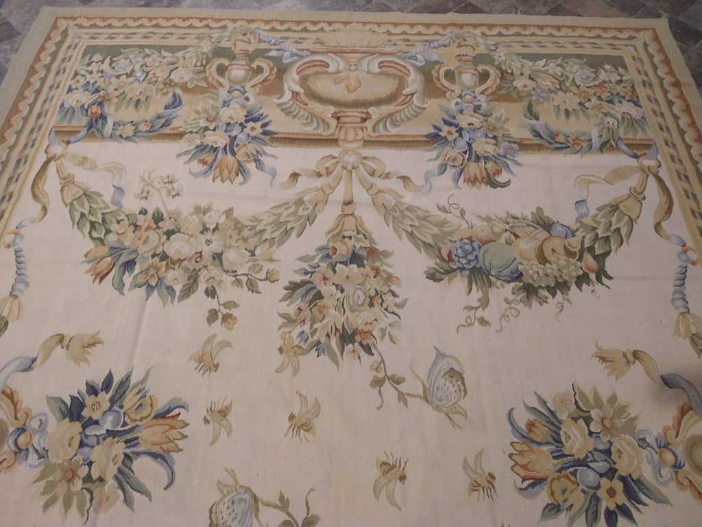 9' x 12' French Aubusson Flat Weave Rug AMAZING PATTERN   #S10-1251