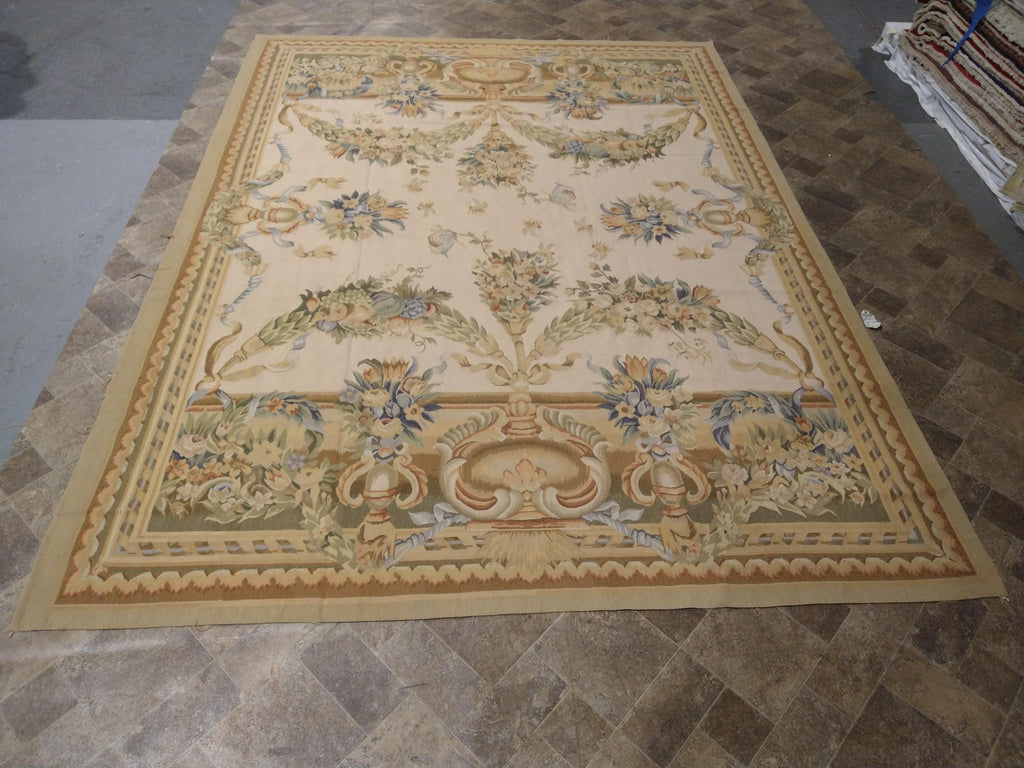 9' x 12' French Aubusson Flat Weave Rug AMAZING PATTERN   #S10-1251