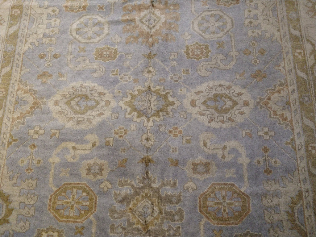 8.2 x 9.11 Light Blue Oushak Wool New Rug F-5524