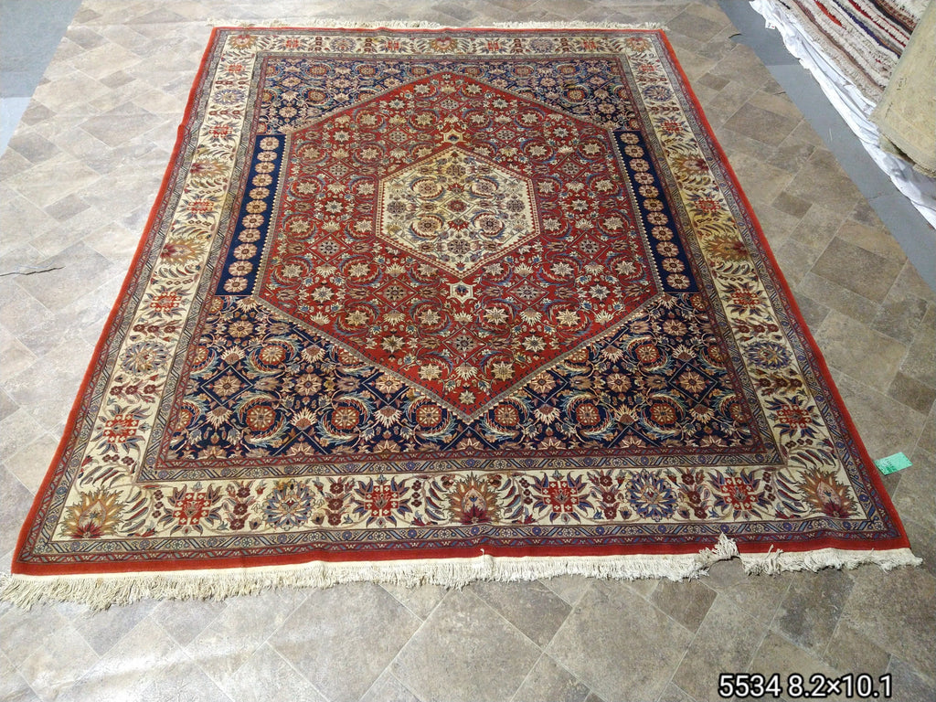 8' x 10' Fine Silky Wool Bijar Fine Quality Handmade Rug 240 KPSI F-5534