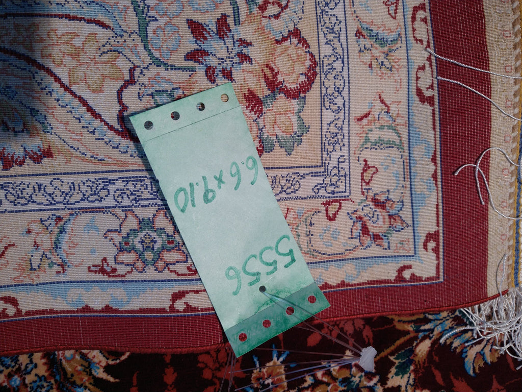 6.6 x 9.10 Burgundy Bamboo Silk Turkish Rug Elegant #F-5556