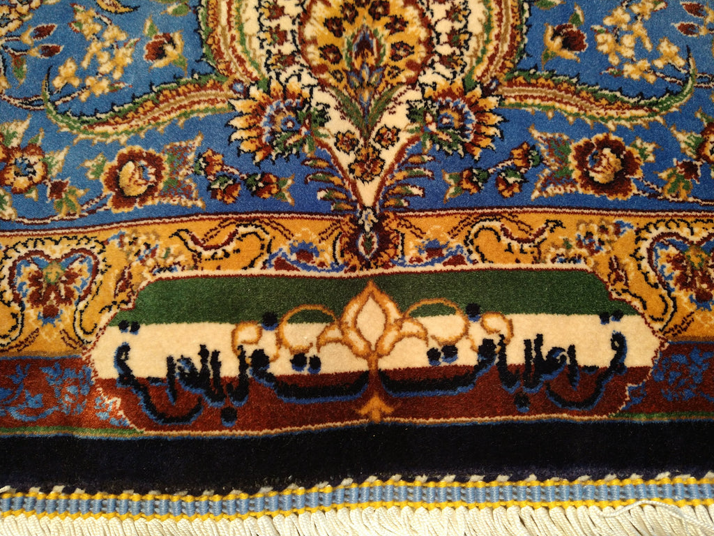 6' x 9' Navy Blue Turkish Bamboo Silk Rug #F-5561