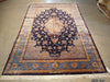 Load image into Gallery viewer, 6&#39; x 9&#39; Navy Blue Turkish Bamboo Silk Rug #F-5561