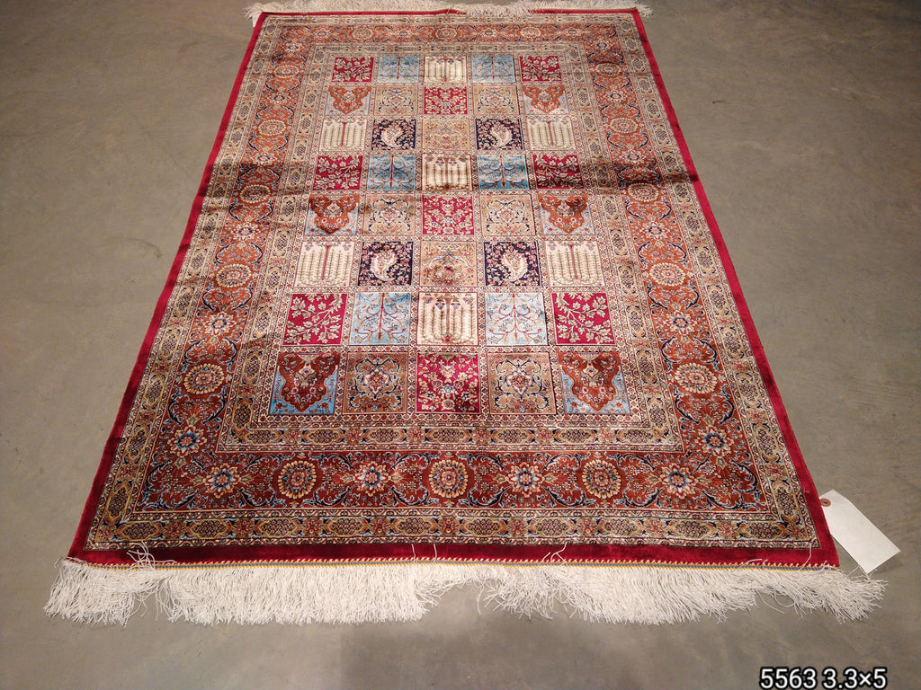 3' x 5' Turkish Baktiar Garden Silk rug   #F-5563