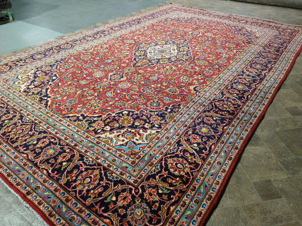 9.10 x 15.8 Persian Kashan Rug Classic Quality Carpet #F-5583