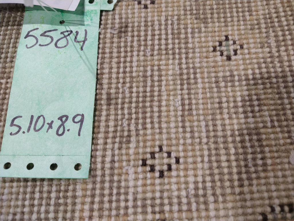 5.10 x 8.9 Vintage Persian Rug Neutrals F-5584