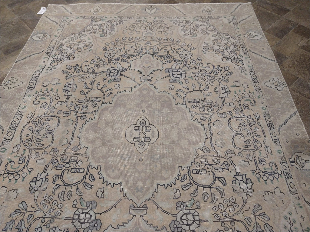 5.10 x 8.9 Vintage Persian Rug Neutrals F-5584