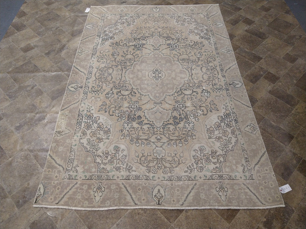 5.10 x 8.9 Vintage Persian Rug Neutrals F-5584