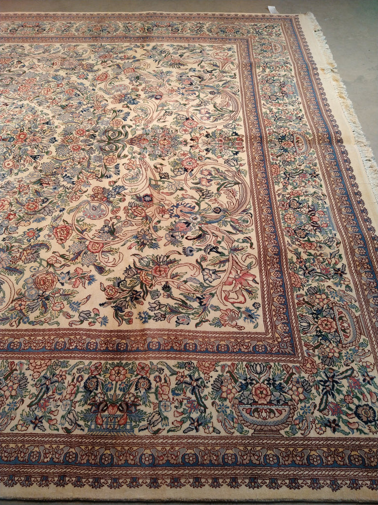 9.2 x 11.11 QUALITY HAND_KNOTTED RUG FRENCH AUBUSSON IVORY #F-5598