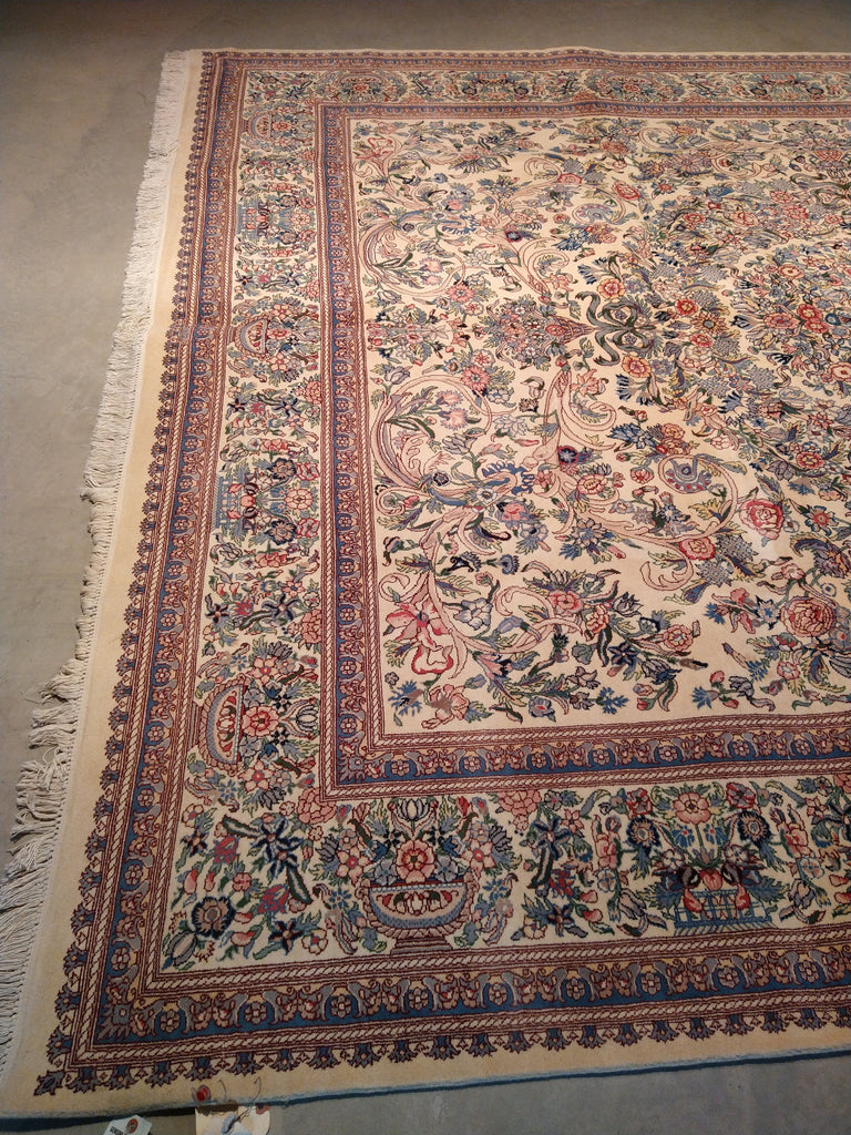 9.2 x 11.11 QUALITY HAND_KNOTTED RUG FRENCH AUBUSSON IVORY #F-5598