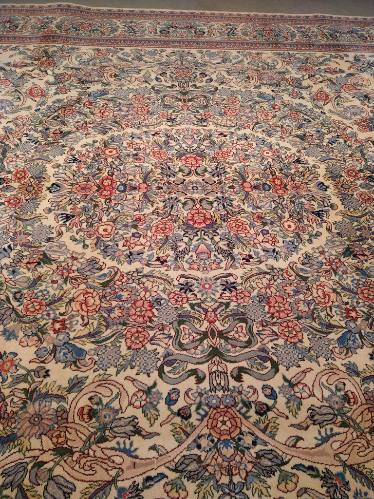 9.2 x 11.11 QUALITY HAND_KNOTTED RUG FRENCH AUBUSSON IVORY #F-5598