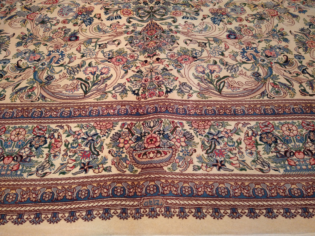 9.2 x 11.11 QUALITY HAND_KNOTTED RUG FRENCH AUBUSSON IVORY #F-5598