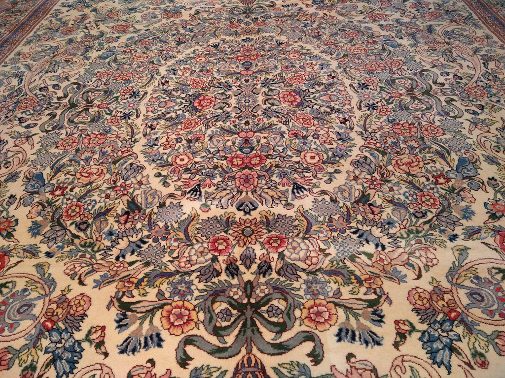 9.2 x 11.11 QUALITY HAND_KNOTTED RUG FRENCH AUBUSSON IVORY #F-5598