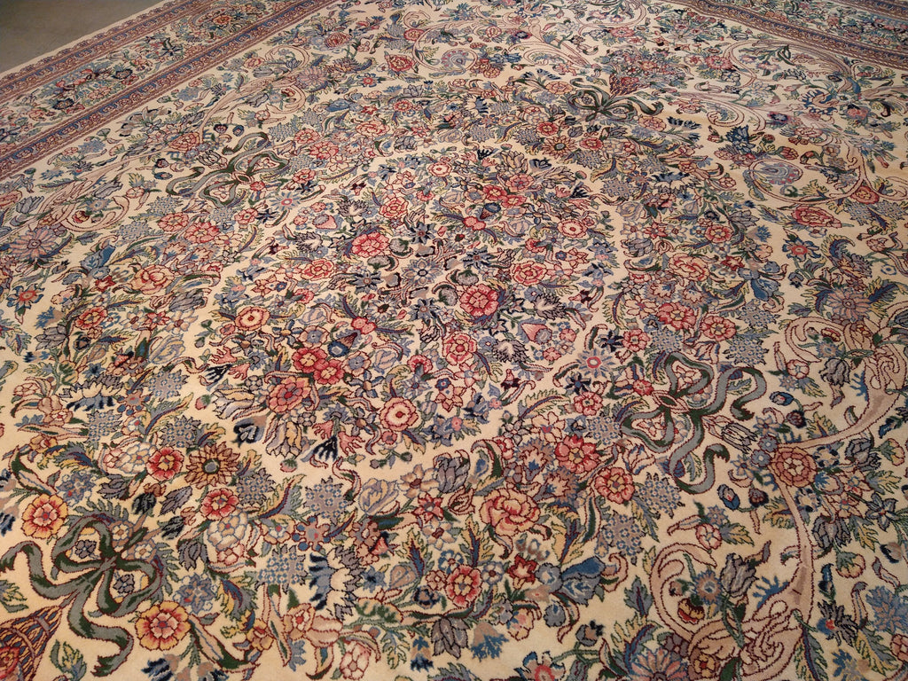 9.2 x 11.11 QUALITY HAND_KNOTTED RUG FRENCH AUBUSSON IVORY #F-5598