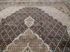 Load image into Gallery viewer, 8.3 x 11.8 Wool and Silk Tabriz Mahi Rug BLACK Fine Weave 200 KPSI #F-5607