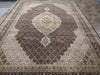 Load image into Gallery viewer, 8.3 x 11.8 Wool and Silk Tabriz Mahi Rug BLACK Fine Weave 200 KPSI #F-5607