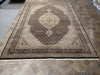 Load image into Gallery viewer, 8.3 x 11.8 Wool and Silk Tabriz Mahi Rug BLACK Fine Weave 200 KPSI #F-5607