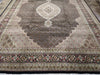 Load image into Gallery viewer, 8.4 x 11.5 Fine Weave 200 KPSI BLACK Tabriz Mahi Wool and Silk Hand-knotted in India #F-5608