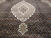 Load image into Gallery viewer, 8.4 x 11.5 Fine Weave 200 KPSI BLACK Tabriz Mahi Wool and Silk Hand-knotted in India #F-5608