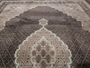 Load image into Gallery viewer, 8.4 x 11.5 Fine Weave 200 KPSI BLACK Tabriz Mahi Wool and Silk Hand-knotted in India #F-5608