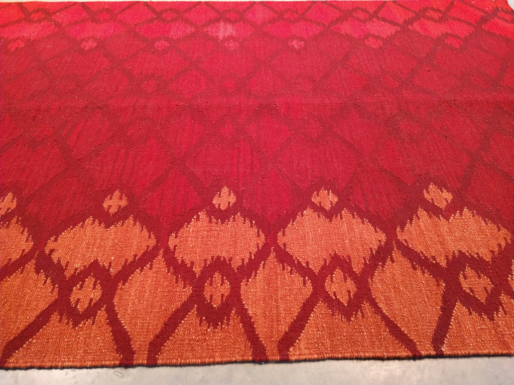5.1 x 7.11 Contemporary Red Rug Modern Kilim #F-5612