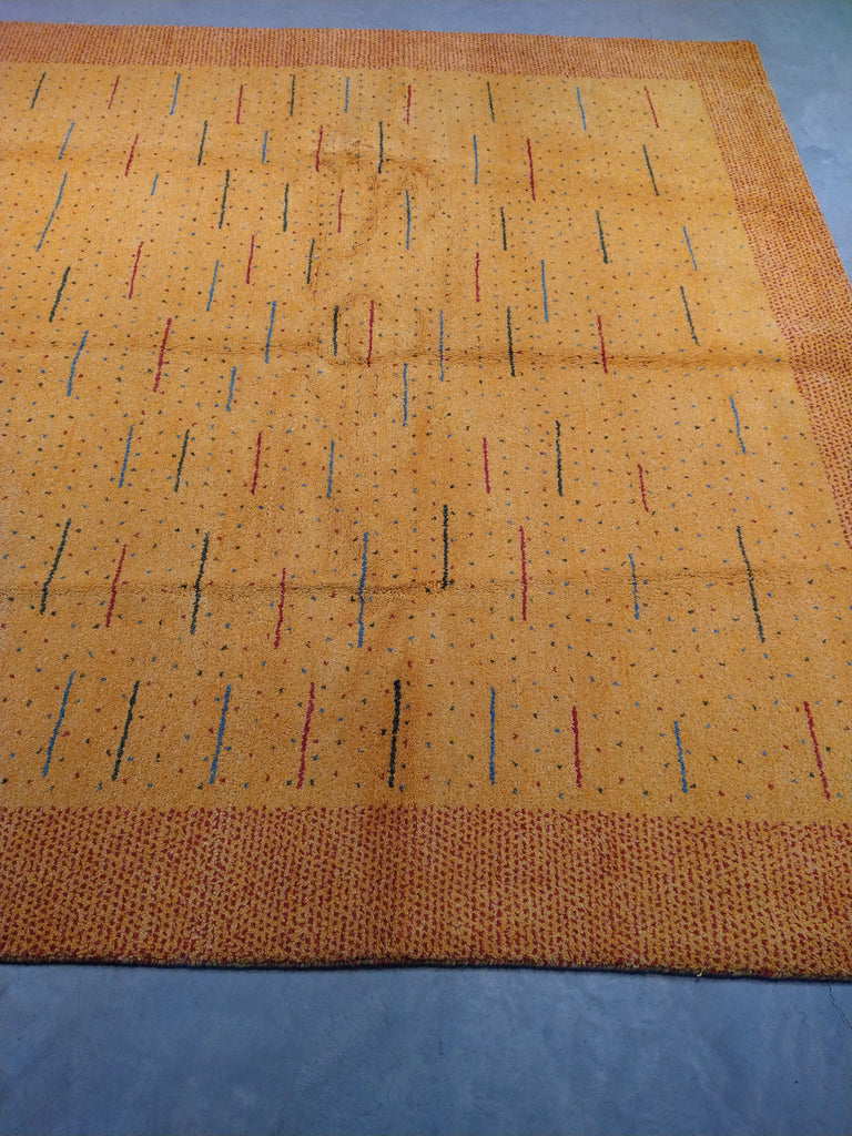 9.10 x 6.7 Modern handmade India Rug GOLD #F-5617