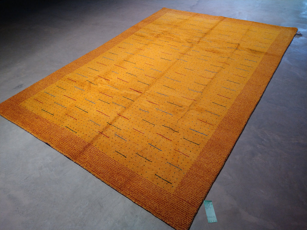 9.10 x 6.7 Modern handmade India Rug GOLD #F-5617