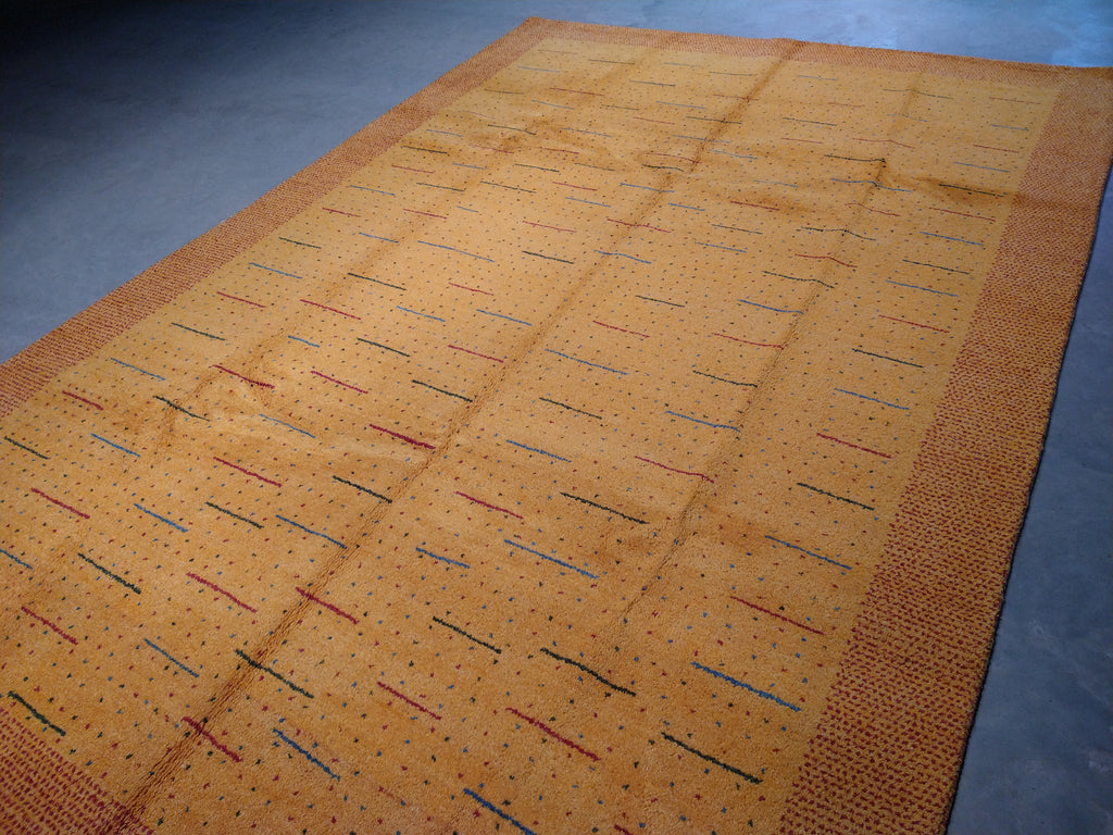 9.10 x 6.7 Modern handmade India Rug GOLD #F-5617